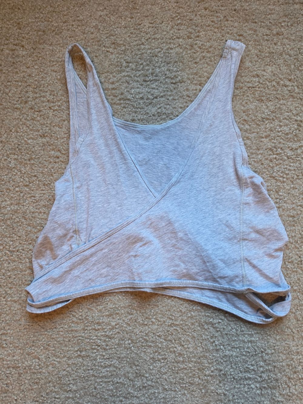 Heathered Gray Wrap-Around Cropped Tank Top